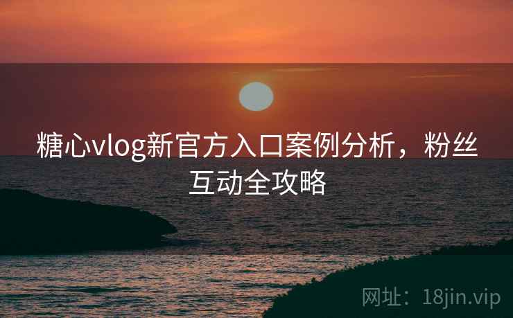 糖心vlog新官方入口案例分析,粉丝互动全攻略