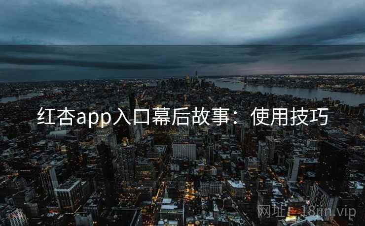 红杏app入口幕后故事：使用技巧